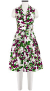 Audrey Dress #1 Shirt Collar Sleeveless Cotton Stretch (Cherry Blossom)
