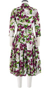 Audrey Dress #4 Shirt Collar 3/4 Sleeve Long Length Cotton Musola (Cherry Blossom)