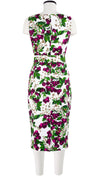 Celine Dress High Boat Neck Sleeveless with Hamilton Belt Long Length Cotton Dobby Stretch (Cherry Blossom)