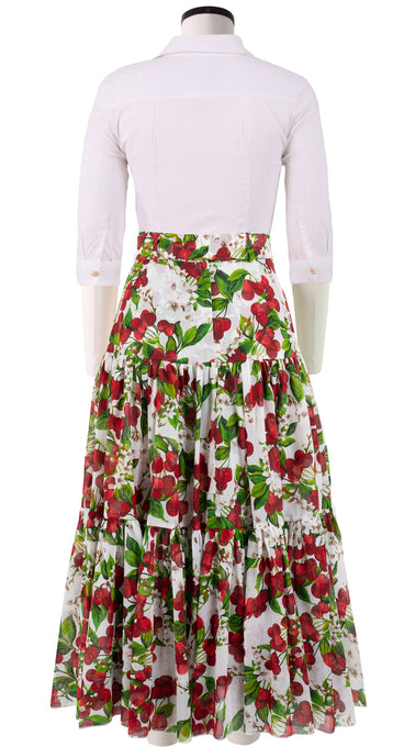 Emma Skirt Midi Plus Length Cotton Musola (Cherry Blossom)