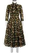 Amanda Dress Jewel Neck 3/4 Sleeve Midi Length Cotton Musola (Deco Cutout)