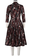 Audrey Dress #6 Shirt Collar 3/4 Sleeve Long Length Cotton Stretch (Eching Multi)