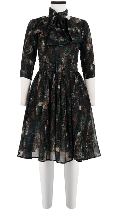 Jenny Dress Crew Neck 3/4 Sleeve Silk GGT (Eching Multi)
