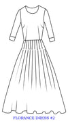 Florance Dress #2 Crew Neck 3/4 Sleeve Cotton Stretch_Solid_Indigo