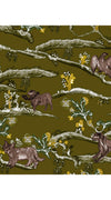 Audrey Dress #4 Shirt Collar 3/4 Sleeve Long Length Cotton Musola (Forest Animal)