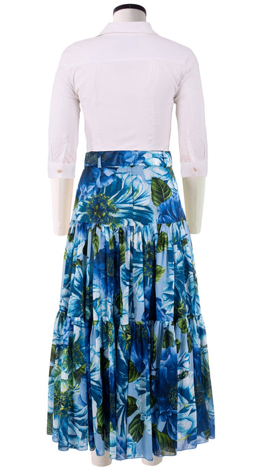 Emma Skirt Midi Plus Length Cotton Musola (Giant Poppy Ground)
