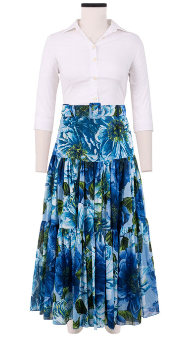 Emma Skirt Midi Plus Length Cotton Musola (Giant Poppy Ground)
