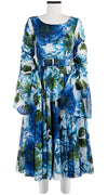 Aster Dress Boat Neck Mini Cap Sleeve Midi Length Cotton Musola (Giant Poppy White)