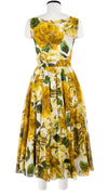 Aster Dress Boat Neck Mini Cap Sleeve Midi Length Cotton Musola (Giant Poppy White)