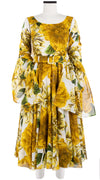 Aster Dress Boat Neck Mini Cap Sleeve Midi Length Cotton Musola (Giant Poppy White)
