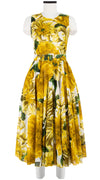 Aster Dress Crew Neck Sleeveless Midi Length Cotton Musola (Giant Poppy White)
