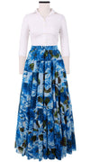 Mia Skirt Maxi Length Cotton Musola (Giant Poppy Ground)