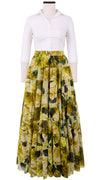 Mia Skirt Maxi Length Cotton Musola (Giant Poppy Ground)