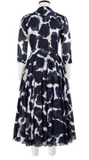 Aster Dress Shirt Collar 3/4 Sleeve Midi Length Cotton Musola (Giraffe Dot)