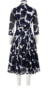 Audrey Dress #4 Shirt Collar 3/4 Sleeve Long Length Cotton Musola (Giraffe Dot)