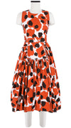 Clara Dress Crew Neck Sleeveless Long Length Cotton Stretch (Giraffe Dot)