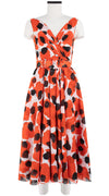 Vivien Dress #1 V Neck Sleeveless Midi Plus Length Cotton Musola (Giraffe Dot)