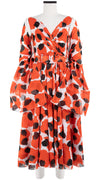 Vivien Dress #1 V Neck Sleeveless Midi Plus Length Cotton Musola (Giraffe Dot)