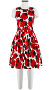 Rachel Dress Crew Neck Sleeveless Cotton Stretch (Giraffe Dot)