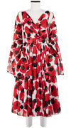 Vivien Dress #1 V Neck Sleeveless Midi Length Cotton Musola (Giraffe Dot)