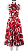 Vivien Dress #1 V Neck Sleeveless Midi Length Cotton Musola (Giraffe Dot)