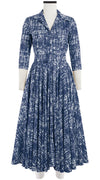 Aster Dress Shirt Collar 3/4 Sleeve Midi Length Cotton Lawn (Hemp Boucle)