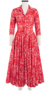 Aster Dress Shirt Collar 3/4 Sleeve Midi Length Cotton Lawn (Hemp Boucle)