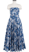 Carol Dress Tube Strapless with Hamilton Belt Maxi Length Cotton Stretch (Ibiza Faro Tile)