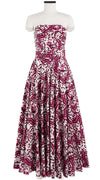 Carol Dress Tube Strapless with Hamilton Belt Maxi Length Cotton Stretch (Ibiza Faro Tile)