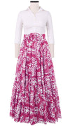 Mia Skirt with Hamilton Belt Maxi Length Cotton Musola (Ibiza Faro Tile)