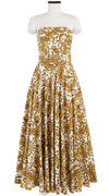 Carol Dress Tube Strapless with Hamilton Belt Maxi Length Cotton Stretch (Ibiza Faro Tile)