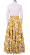Mia Skirt with Hamilton Belt Maxi Length Cotton Musola (Ibiza Faro Tile)
