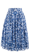 Aster Skirt #1 with Belt Midi Length Cotton Musola (Ibiza Sintra Tile)