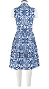 Audrey Dress #1 Shirt Collar Sleeveless Cotton Stretch (Ibiza Sintra Tile)