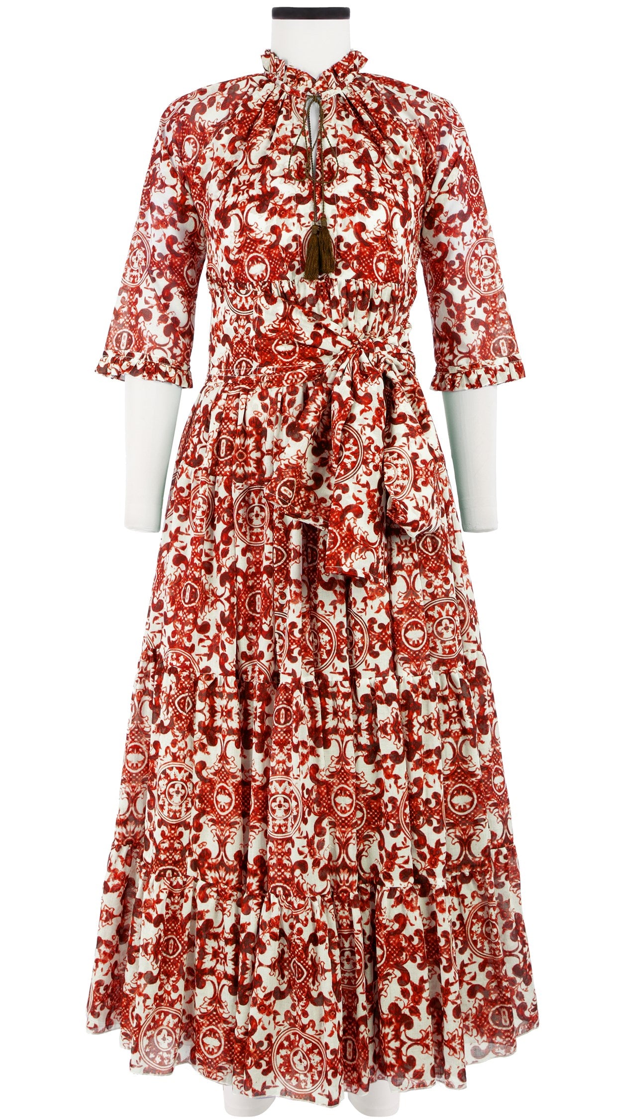 cotton maxi dress with 3 4 sleeves Womens Cotton Linen Maxi Dresses Summer 3/4 Sleeve Button V Neck Dress Casual Loose Fit Long Dress with Pockets