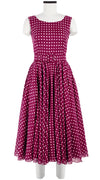 Aster Dress Boat Neck Mini Cap Sleeve Midi Length Cotton Musola (Indigo Check)