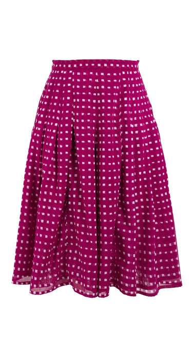 Zeller Skirt Long Length Cotton Musola (Indigo Check)