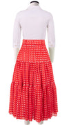 Emma Skirt Midi Length Cotton Musola (Indigo Check)
