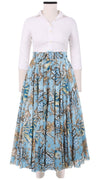 Aster Skirt #1 with Belt Midi Length Cotton Musola (Lillie Toile)