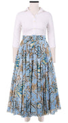 Aster Skirt #1 with Belt Midi Length Cotton Musola (Lillie Toile)