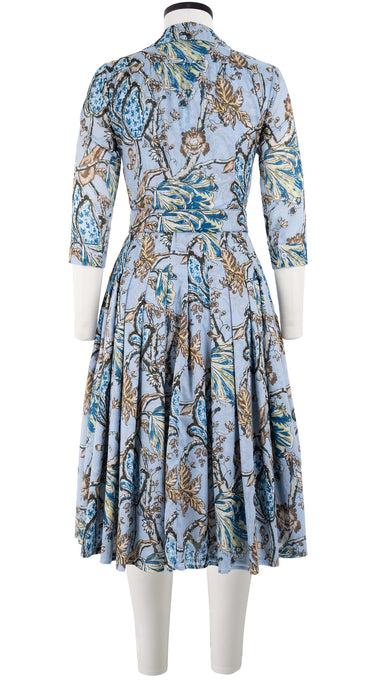 Audrey Dress #4 Shirt Collar 3/4 Sleeve Long Length Cotton Musola (Lillie Toile)