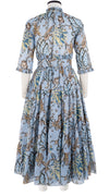 Eden Dress Crew Neck 3/4 Sleeve with Hamilton Belt Midi Plus Length Cotton Musola (Lillie Toile)