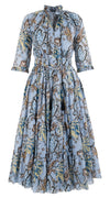 Eden Dress Crew Neck 3/4 Sleeve with Hamilton Belt Midi Plus Length Cotton Musola (Lillie Toile)