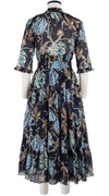 Eden Dress Crew Neck 3/4 Sleeve with Hamilton Belt Midi Plus Length Cotton Musola (Lillie Toile)