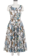 Aster Dress Boat Neck Mini Cap Sleeve Midi Length Cotton Musola (Lillie Toile)