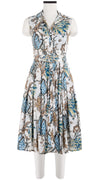 Audrey Dress #4 Shirt Collar Sleeveless Long Length Cotton Musola (Lillie Toile)