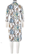 Hepburn Dress Shirt Collar 3/4 Sleeve Cotton Stretch (Lillie Toile)