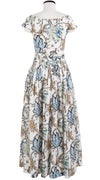 Michel Dress Boat Neck Cap Sleeve with Hamilton Belt Maxi Length Linen (Lillie Toile)