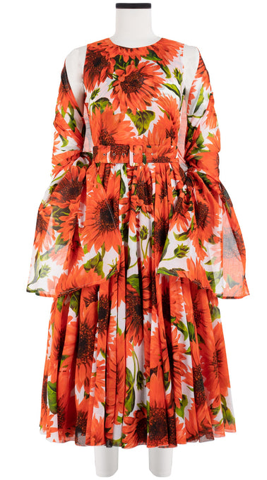 Aster Dress Crew Neck Sleeveless Midi Length Cotton Musola (May Sunflower)