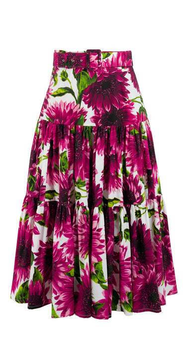 Emma Skirt Midi Length Cotton Stretch (May Sunflower)